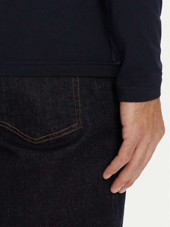Tommy Hilfiger Tommy Hilfiger Majica z dolgimi rokavi Stretch Tee MW0MW10804 Mornarsko modra Slim Fit