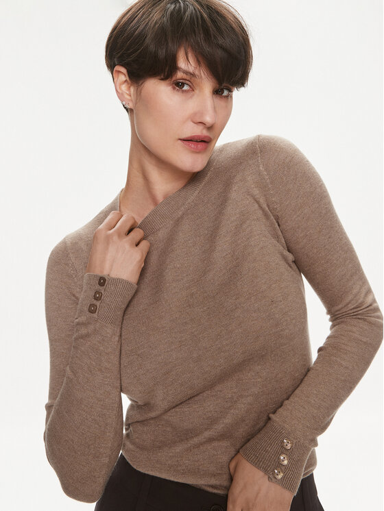 Vero Moda Vero Moda Pulover Silky 10268010 Rjava Regular Fit