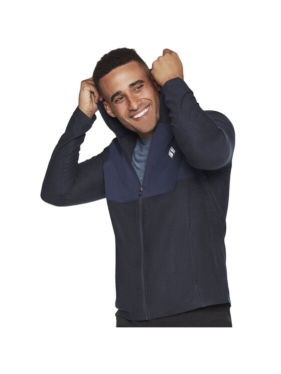 Skechers Skechers Bluza Skechers Ultra Go Lite Full Zip Hoodie Granatowy Regular Fit