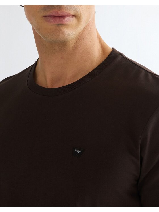 Wrangler Wrangler T-Shirt SIGN OFF TEE Brązowy Regular Fit