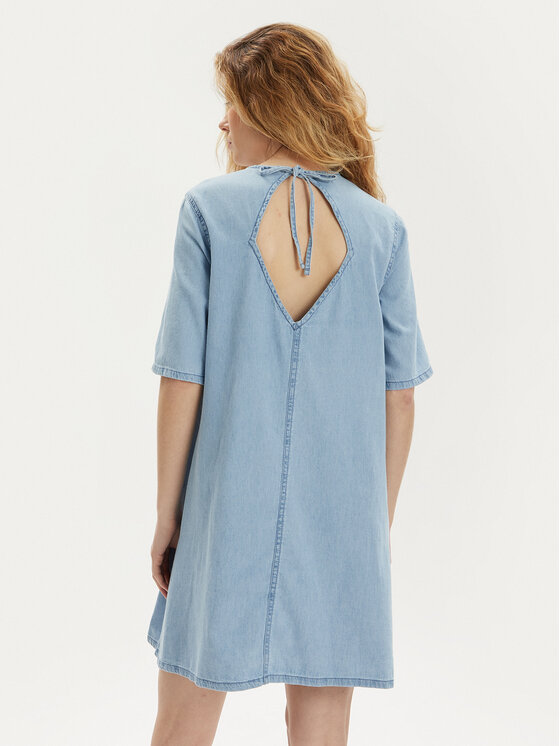 Tommy Jeans Tommy Jeans Rochie de zi Chambray DW0DW17932 Albastru Relaxed Fit