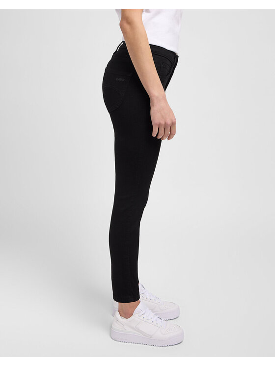 Lee Lee Spodnie materiałowe HIGH RISE SKINNY Czarny Slim Fit