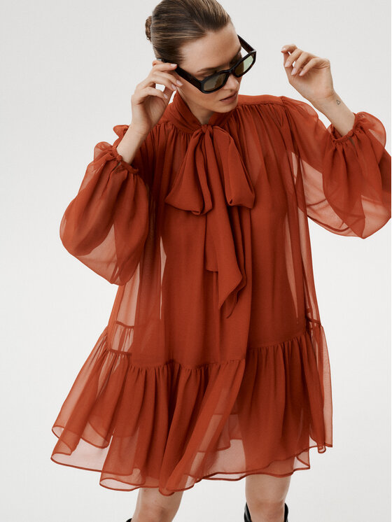 MARI PRETI MARI PRETI Abito da cocktail Romena Marrone Regular Fit