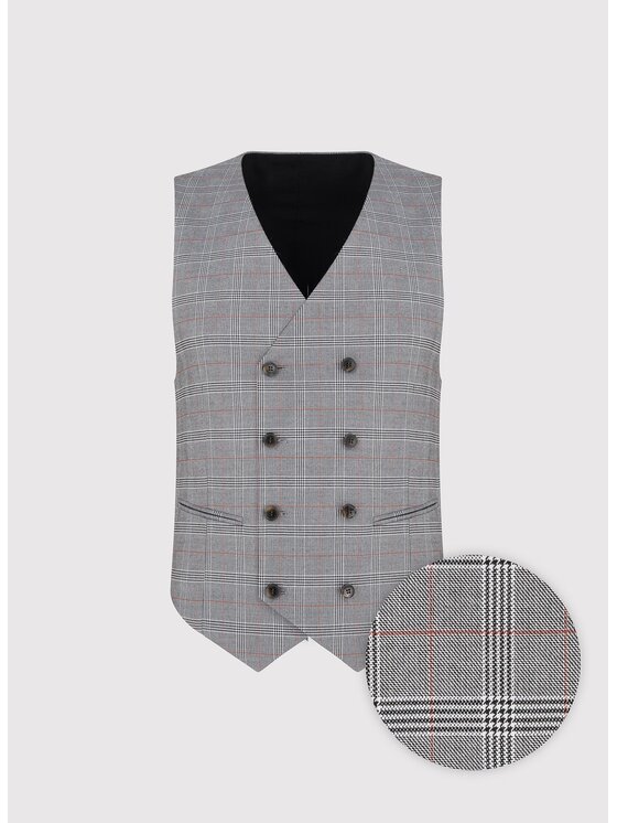 Pako Lorente Pako Lorente Kamizelka garniturowa P25WF-8X-005 Szary Slim Fit