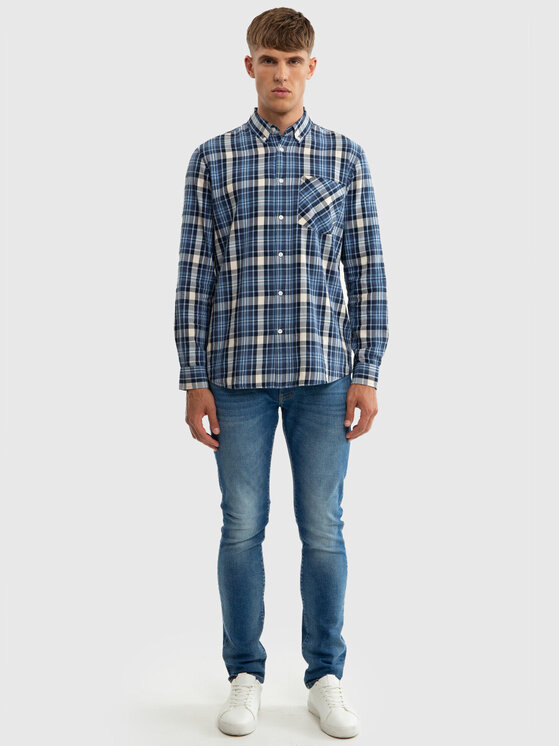 BIG STAR BIG STAR Koszula MEROLI_401_140 Niebieski Basic Fit