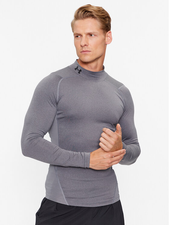 Under Armour T-krekls Ua Hg Armour Comp Mock Ls 1369606 Pelēks Compression Fit