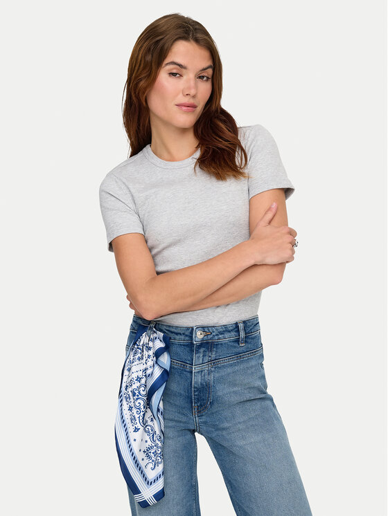 ONLY ONLY T-Shirt Val 15339774 Šedá Slim Fit