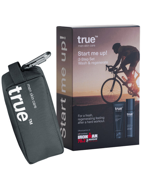 Krem do twarzy True, true Start me UP! / regenerujący krem na noc + żel do mycia twarzy z mikrocząsteczkami + kosmetyczka /