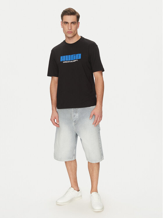 HUGO HUGO Футболка Newromi 50542934 Чорний Regular Fit