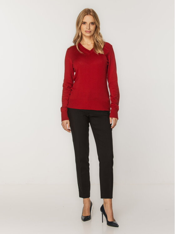 Willsoor Willsoor Sweter 88441 Bordowy Basic Fit