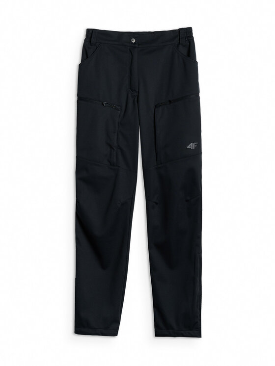 4F 4F Spodnie outdoor TREKKING Czarny Regular Fit