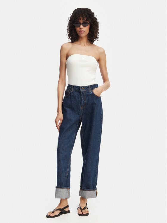 Tommy Jeans Tommy Jeans Top DW0DW22263 Bijela Slim Fit