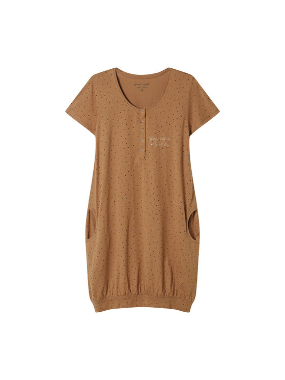 Esotiq Esotiq Koszula nocna 41147 Brązowy Regular Fit