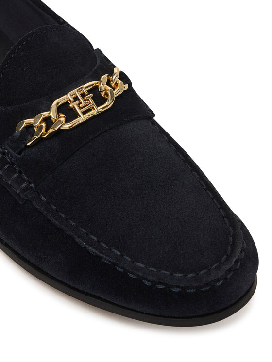 Tommy Hilfiger Tommy Hilfiger Mokassins Th Chain Suede Loafer FW0FW09327 Dunkelblau
