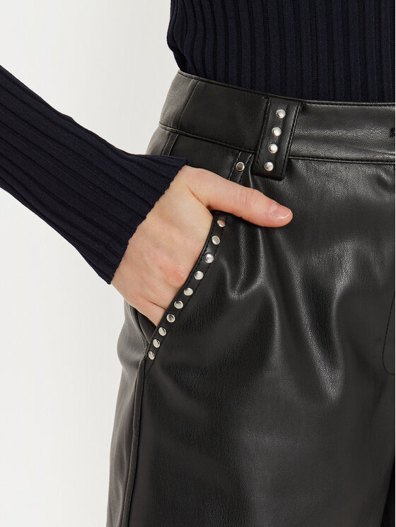 Morgan Morgan Pantaloncini in similpelle 242-SHILY Nero Regular Fit