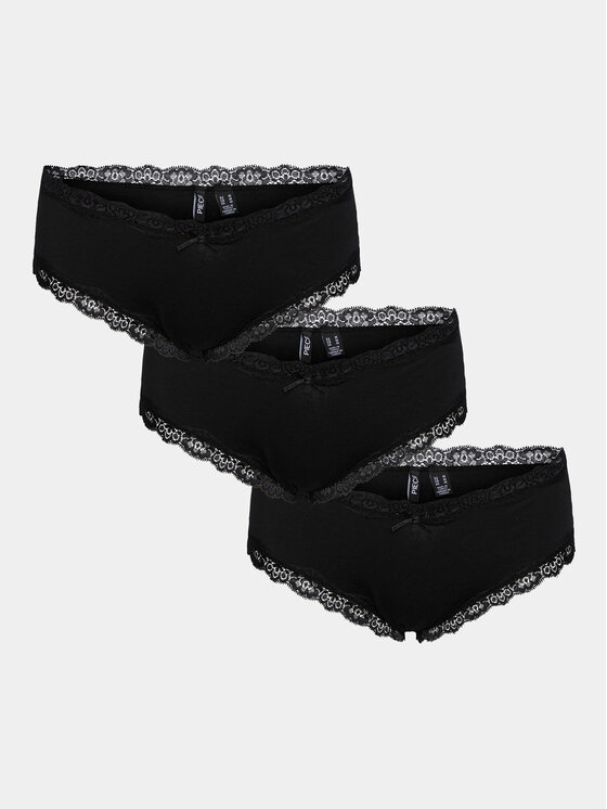 Pieces Pieces Set di 3 culotte classiche Nola 17108468 Nero