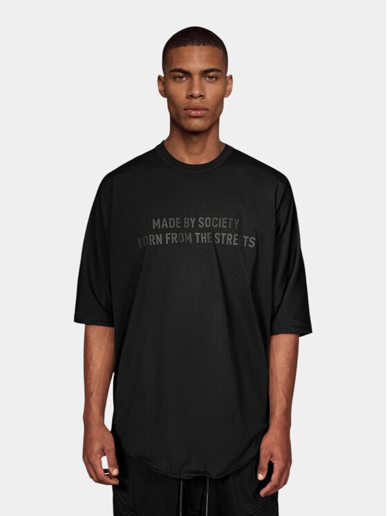 MADE BY SOCIETY MADE BY SOCIETY T-Shirt BORN FROM THE STREETS - T18040 Czarny Basic Fit
