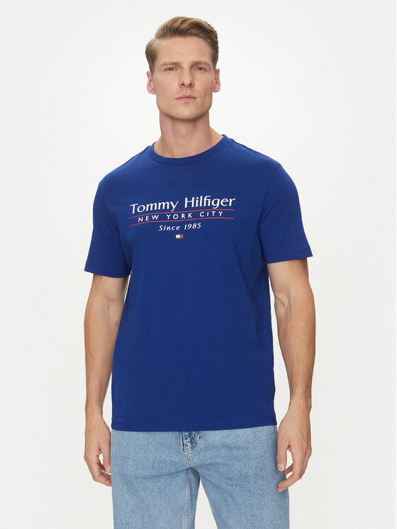 Tommy Hilfiger Tommy Hilfiger Póló Center Stack MW0MW38621 Kék Regular Fit