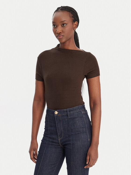 Guess Guess Majica W6RP16 KD012 Smeđa Regular Fit