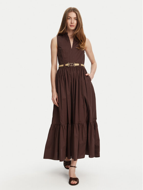 TWINSET TWINSET Každodenné šaty 251TT2101 Hnedá Regular Fit