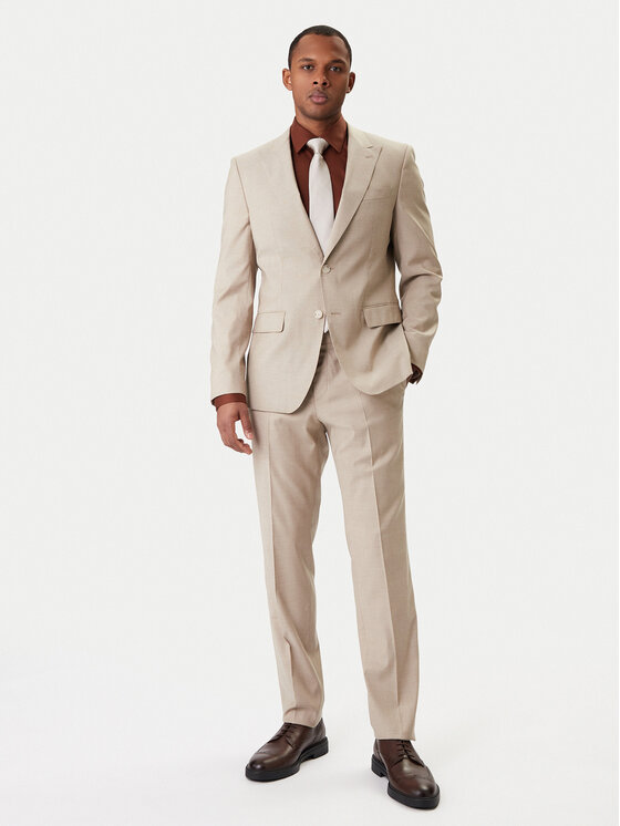 BOSS BOSS Obleka Huge 50557273 Bež Regular Fit