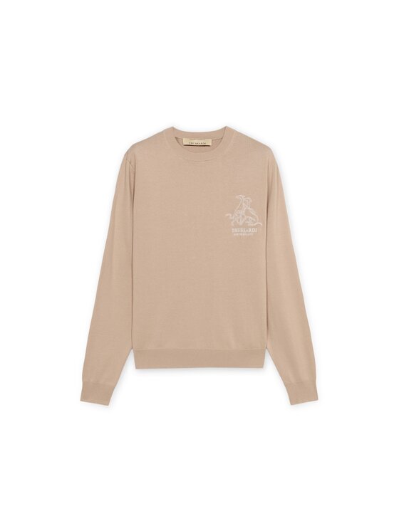 Trussardi Trussardi Sweter M0628000067N012 Kremowy Regular Fit