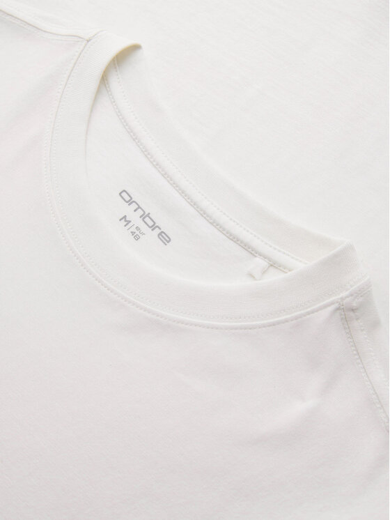 Ombre Ombre Longsleeve OM-LSPT-0136 Biały Regular Fit