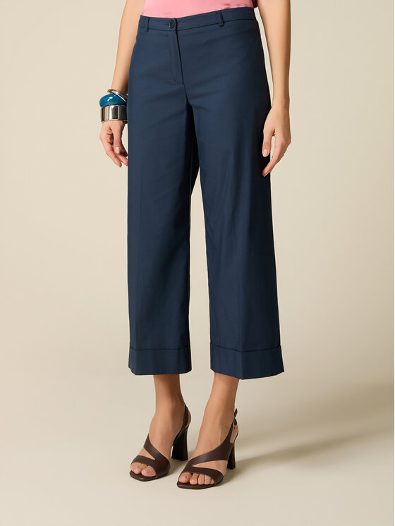 Oltre Oltre Pantaloni di tessuto P02BR009295N034 Blu Baggy Fit