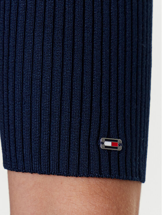 Tommy Hilfiger Tommy Hilfiger Džemper haljina WW0WW47216 Tamnoplava Slim Fit