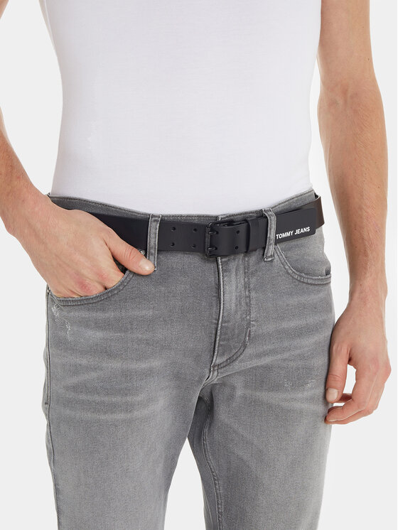 Tommy Jeans Tommy Jeans Ζώνη Ανδρική Tjm Skater Boy Double Tongue 3.5 AM0AM11193 Μαύρο