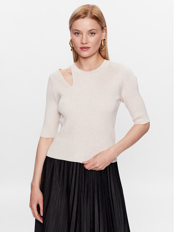 DKNY DKNY Džemper P3ASAH40 Écru Regular Fit