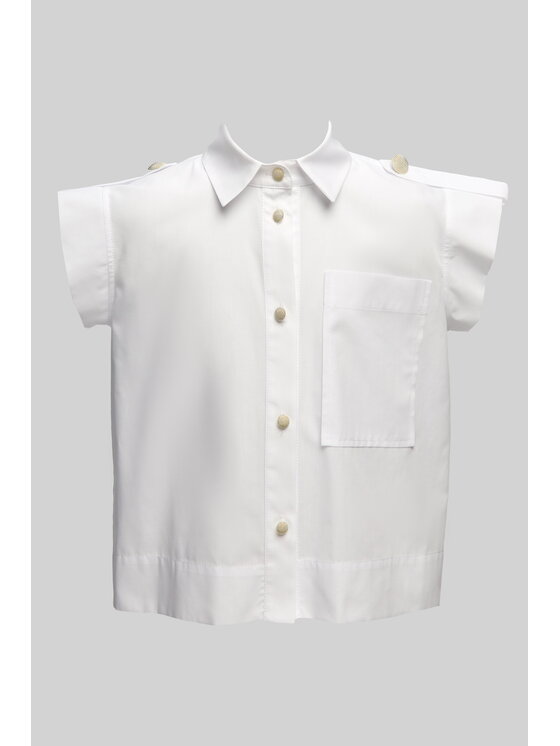 SLY SLY Bluzka 5S-101 Biały Comfortable Fit