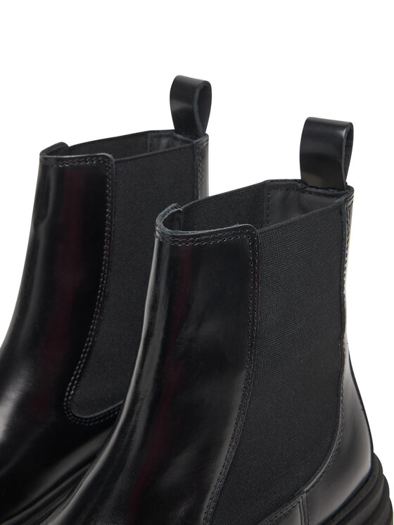 Tommy Hilfiger Tommy Hilfiger Kotníková obuv s elastickým prvkem Shiny FW0FW09042 Černá