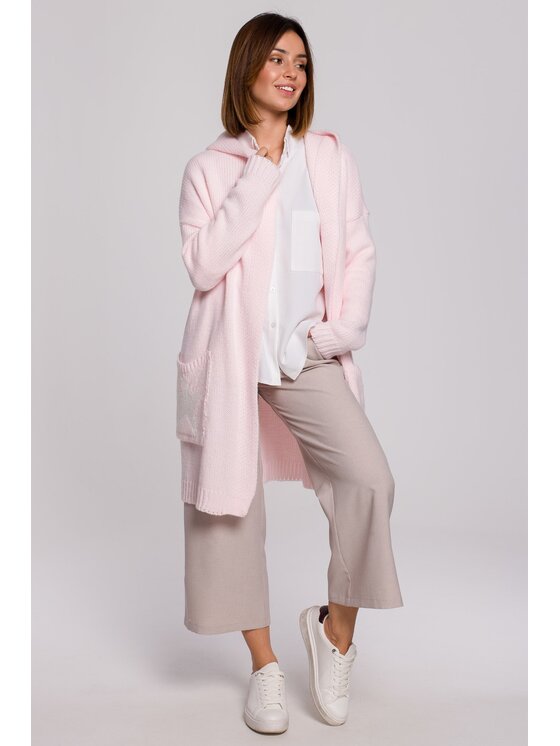 BeWear BeWear Kardigan bk063 Różowy Baggy Fit