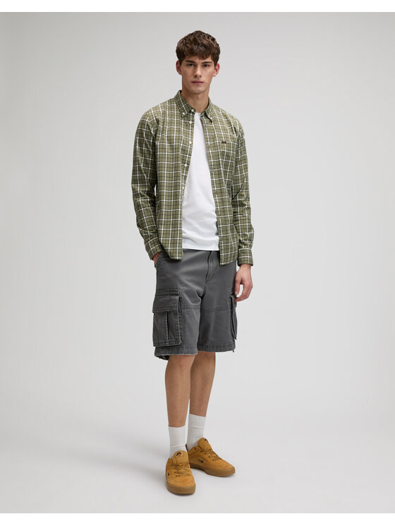 Lee Lee Koszula BUTTON DOWN Zielony Regular Fit