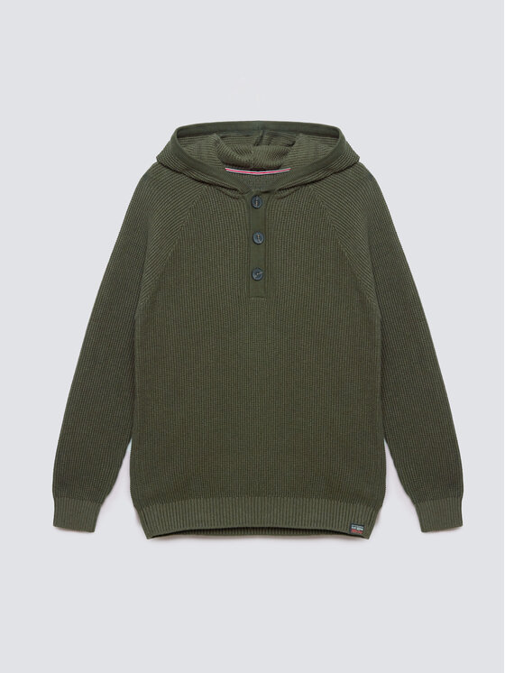 BIG STAR BIG STAR Sweter CARLSON Zielony Basic Fit