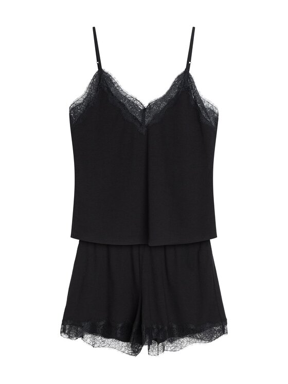 Esotiq Esotiq Piżama 45992 Czarny Regular Fit