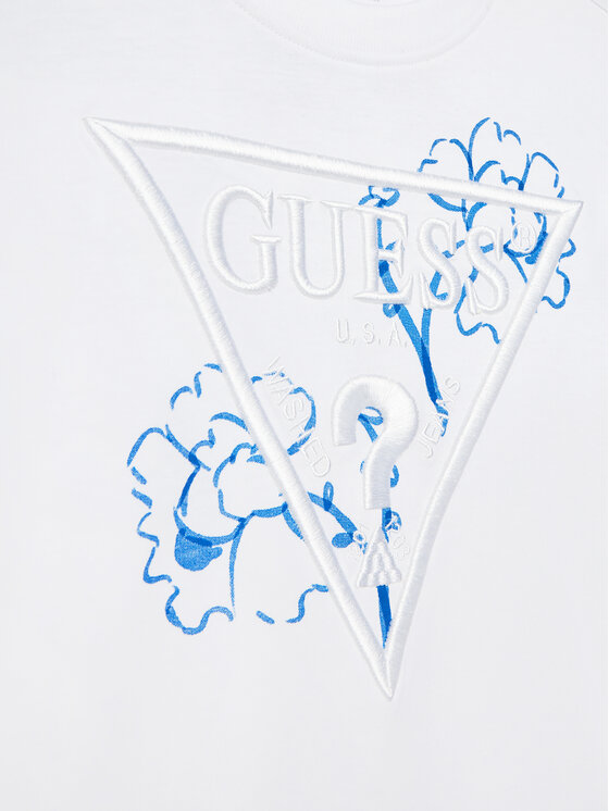 Guess Guess T-Shirt L5GI09K 8HM4 Biały Regular Fit