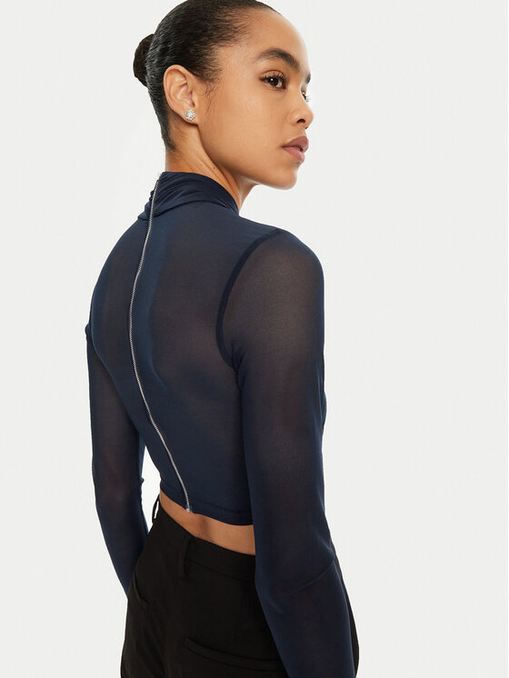 Bardot Bardot Bluzka 55001TB2 Granatowy Slim Fit
