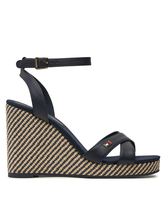 Tommy Hilfiger Sandale Im Raffia Sandal FW0FW08224 Tamnoplava