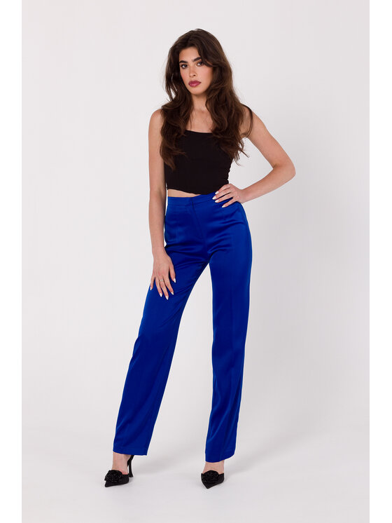 Makover Makover Dámské kalhoty K174 Modrá Modern Fit