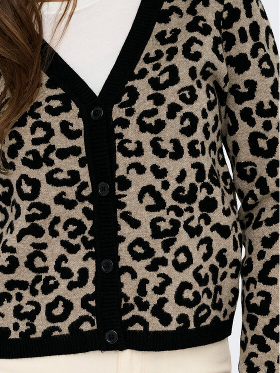 ONLY ONLY Strickjacke Leo 15349819 Braun Regular Fit