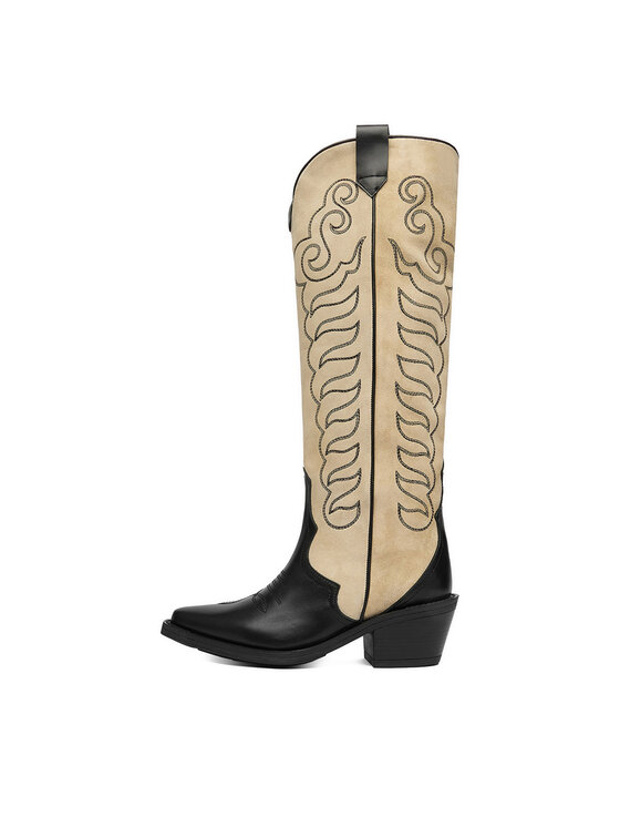 Badura Badura Cizme și botine cowboy EO-BAYLOR-5033-25 Bej