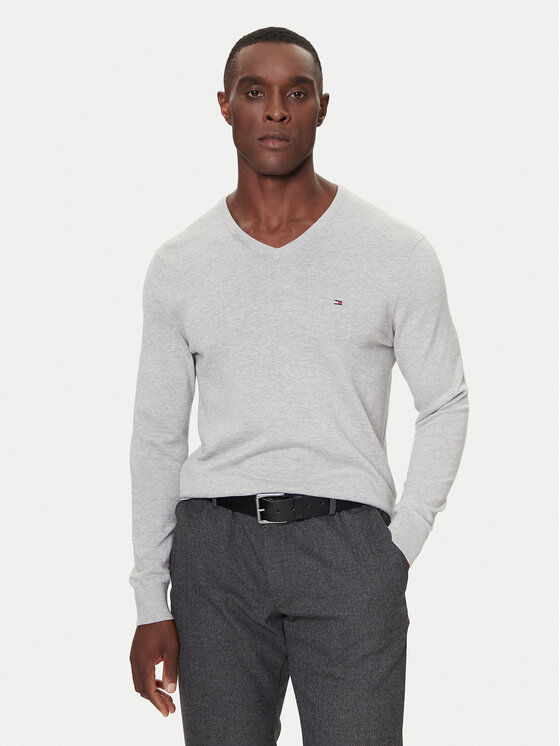 Tommy Hilfiger Tommy Hilfiger Пуловер MW0MW42249 Сив Regular Fit