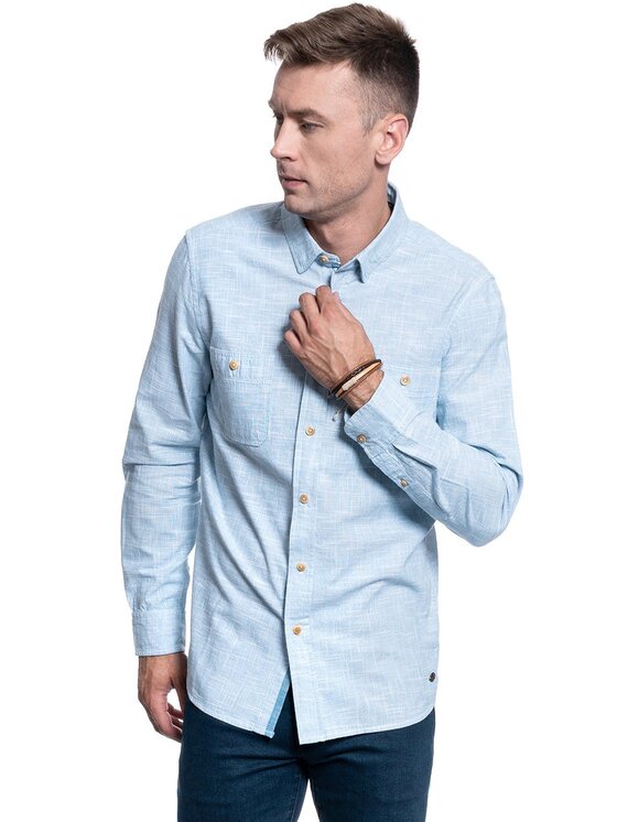 Mustang Mustang Camicia CLEMENS BDC FIL Blu Regular Fit