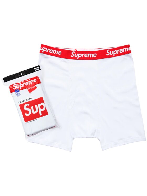 Komplet 4 par bokserek Supreme, Rozmiar XXL, Biały, Hanes Boxer Brief White