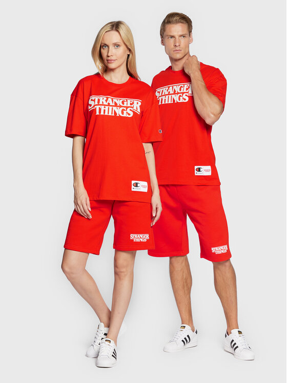 Champion Champion Športne kratke hlače Unisex STRANGER THINGS 217782 Rdeča Regular Fit