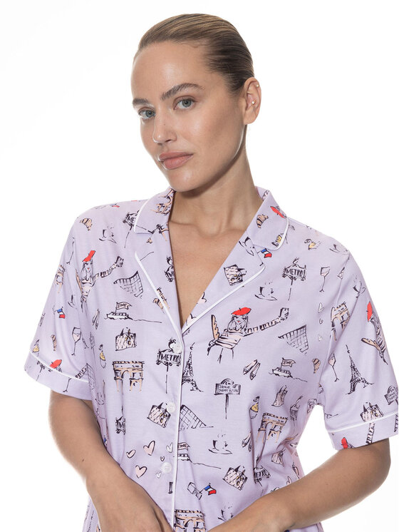 Mey Mey Piżama 1240062 Fioletowy Regular Fit