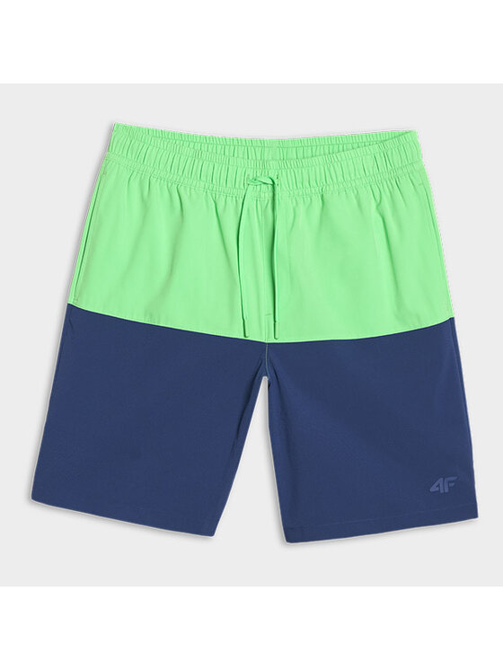 4F 4F Szorty plażowe 4FWSS25UBDSM135-42S Zielony Regular Fit