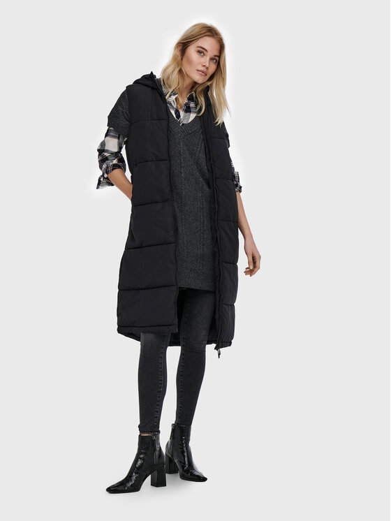ONLY ONLY Αμάνικο Μπουφάν Alina 15241995 Μαύρο Regular Fit